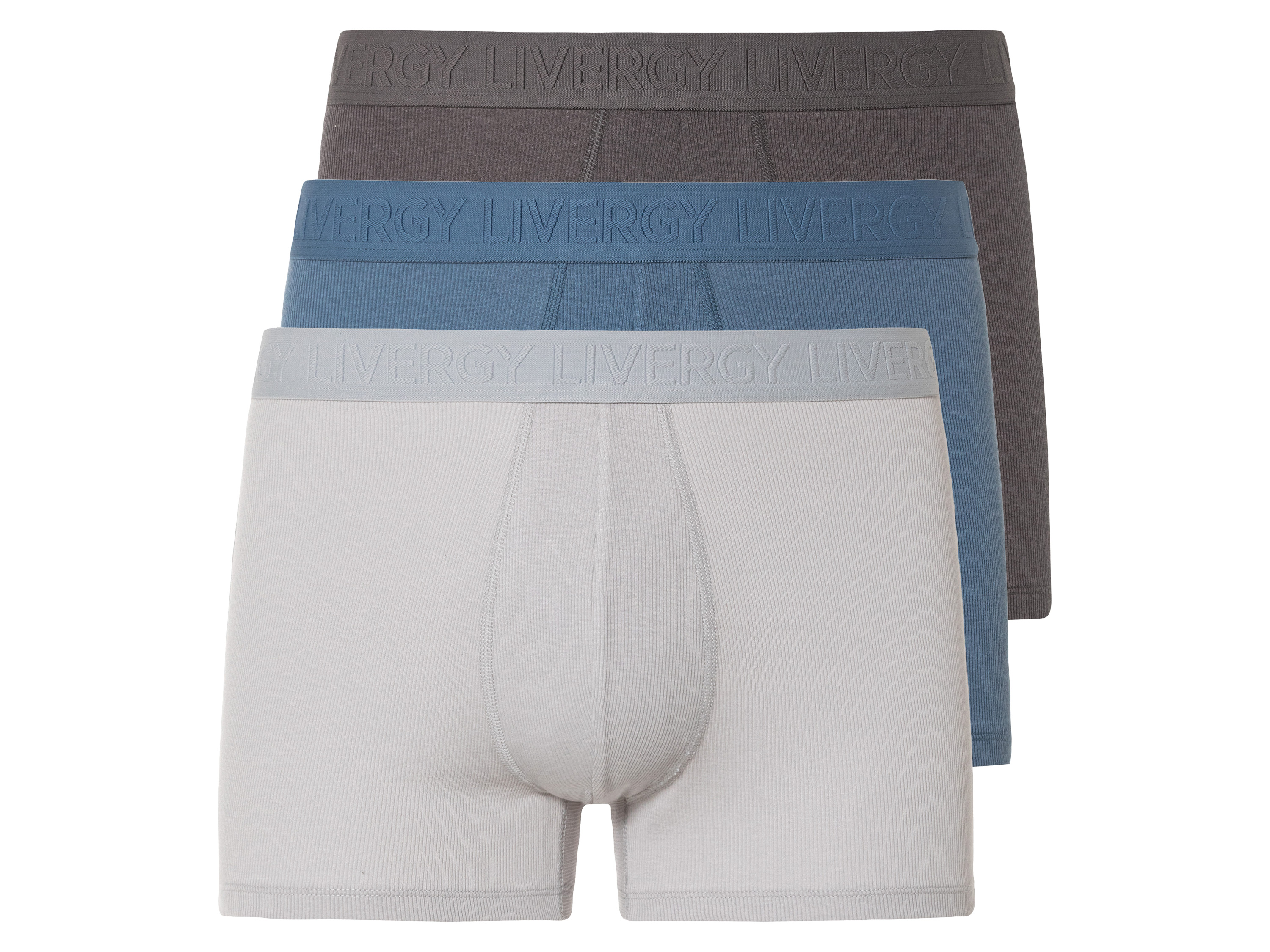LIVERGY® Lot de 3 boxers homme (gris/bleu/gris clair)