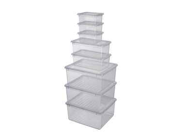 LIVARNO home Set de 8 boîtes de rangement, avec couvercle