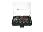 Un ensemble d'outils Parkside avec des tournevis, des embouts et un cliquet.