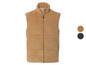 Gilet matelassé beige avec fermeture éclair.