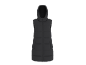 Gilet long pour femme avec capuche en gris foncé