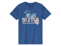 Un t-shirt bleu avec Stitch de Disney.