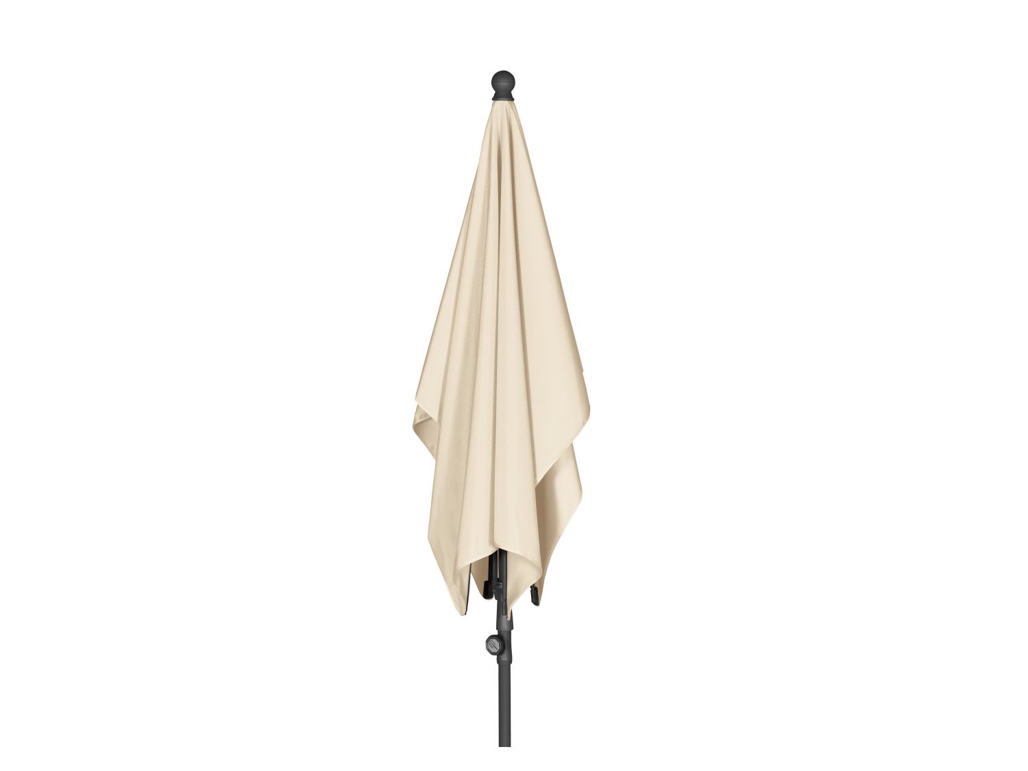 ISOISL Rechthoekige parasol, 210 x 140 cm / 300 × 200 cm, tuinscherm, terrasparasol, parasol met ledverlichting, rechthoekig, kantelbaar, grote parasol voor balkon, terras, tuin, Kantelbaar scherm