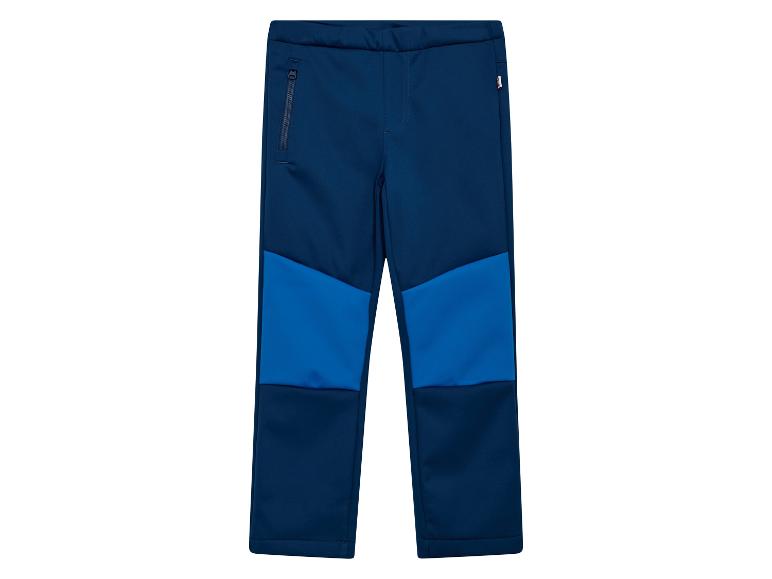 Pantalon softshell bleu pour enfant avec détails bleu clair et fermeture éclair