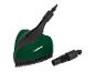 Une brosse Parkside verte avec une poignée noire et une buse supplémentaire.