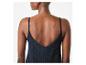 Robe débardeur en gaze de coton bleu marine, vue arrière.