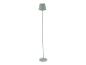 Lampadaire design vert clair, style minimaliste.