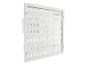 Panneau perforé blanc avec crochets et accessoires pour organisation murale.