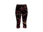 Legging de sport 3/4 noir avec motif rouge et vert