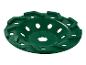 Un disque de ponçage ou de coupe vert avec des trous