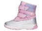 Bottes d'hiver roses et argentées pour enfants avec fermeture velcro