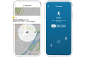 Deux smartphones affichant l'application tado° avec des notifications de géorepérage et de mode absent.