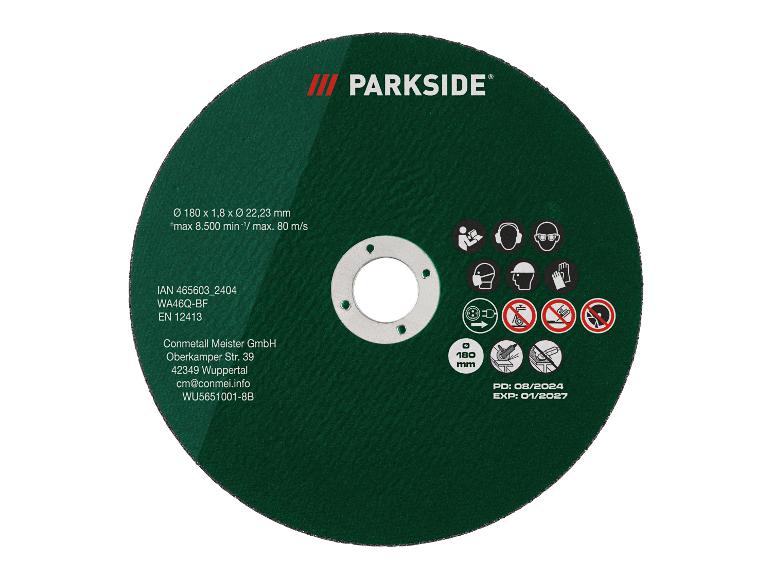 Un disque de meulage Parkside vert pour affûter et ébarber.