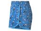 Short de pyjama bleu avec motif de personnage de dessin animé, lune et étoiles.