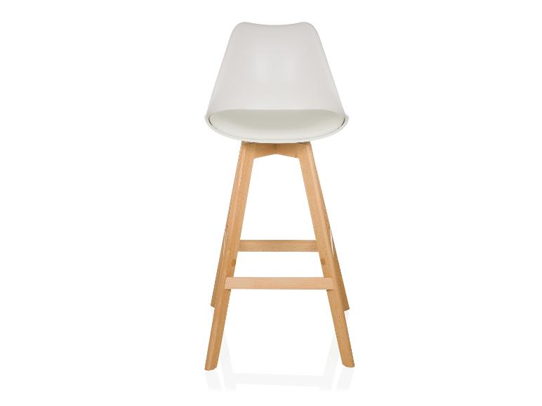 Tabouret de bar blanc avec pieds en bois