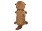 Arrière d'un jouet en peluche en forme de loutre.