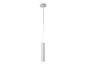 Un luminaire suspendu blanc avec un abat-jour cylindrique.