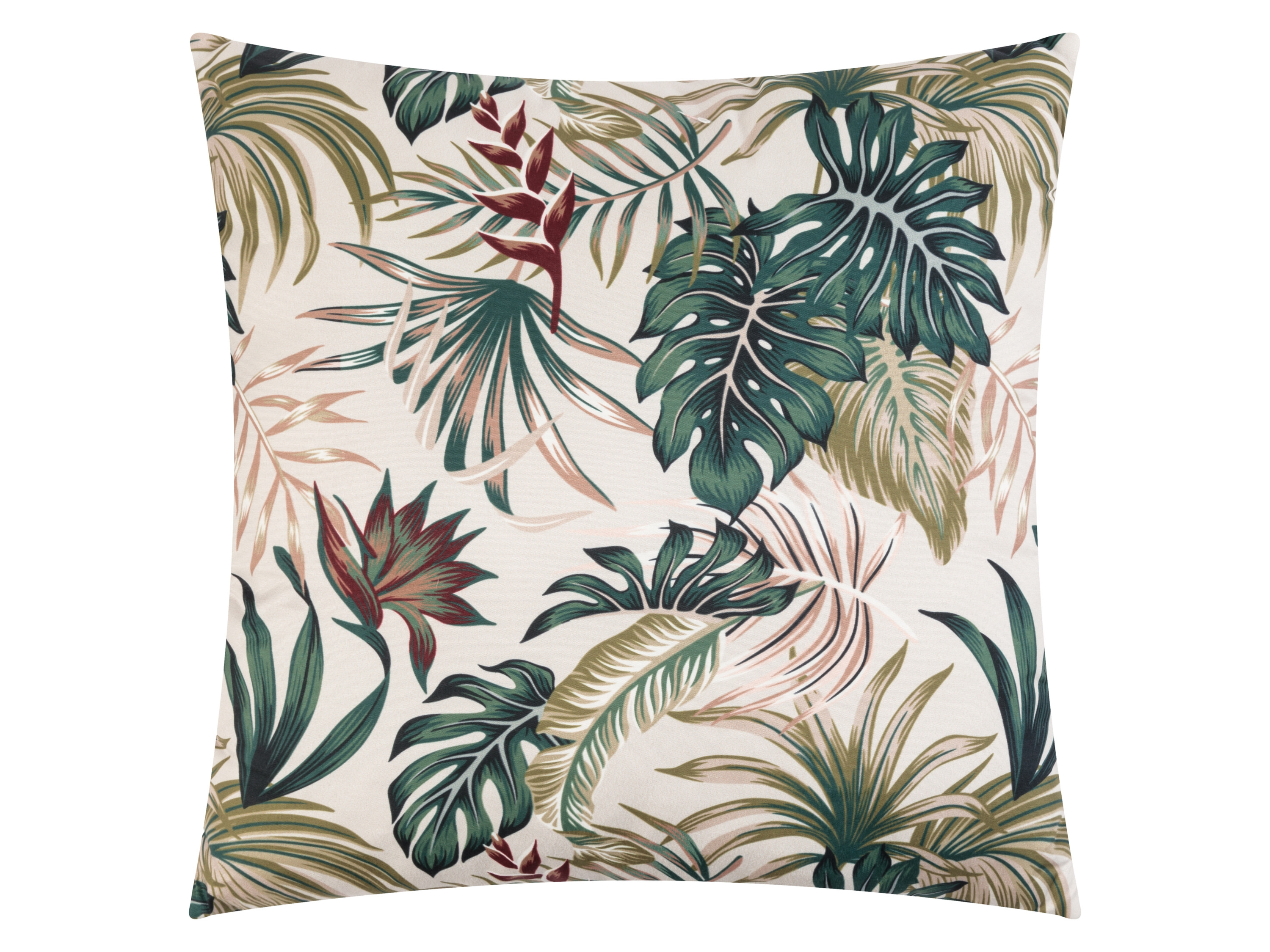 LIVARNO home Coussin décoratif d'extérieur, 40x40cm (fleurs/beige)