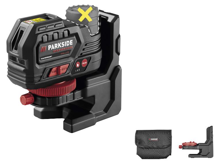 Kombilaser avec boutons marche/arrêt, bouton de mode et indicateur de batterie, plus accessoires