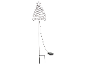 Décoration lumineuse de Noël en forme de sapin avec une étoile, sur un piquet.