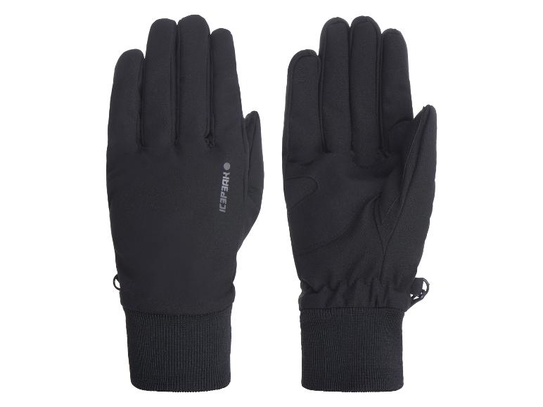 Une paire de gants noirs Icepeak avec le logo de la marque