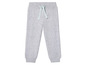 Pantalon de survêtement gris avec des cordons bleu clair.