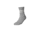Chaussette grise avec deux rayures blanches sur le revers