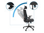 Un fauteuil de bureau noir avec réglage de la hauteur et du dossier.