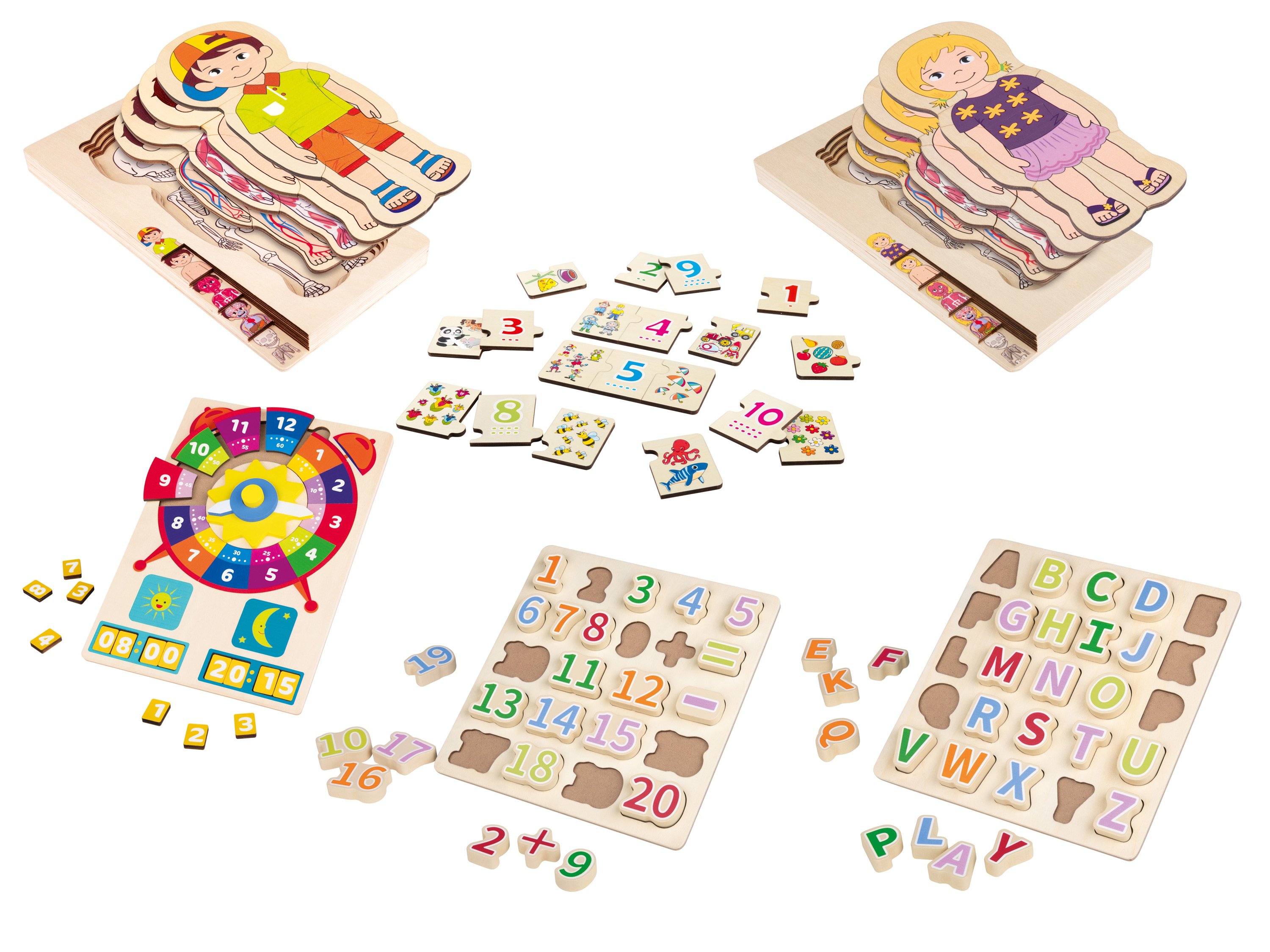 Playtive Jeu d'encastrement ou puzzle en bois