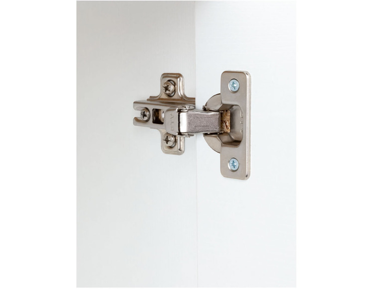 Une charnière de porte blanche.