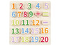 Un puzzle en bois avec les nombres de 1 à 20.
