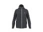 Sweat à capuche zippé gris foncé avec texture gaufrée, idéal pour le sport.