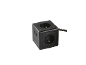 Cube multiprise Tronic noir avec trois prises et trois ports USB.