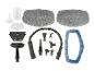 Accessoires de nettoyeur vapeur, y compris chiffons microfibres, buses et brosses.
