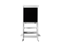 Tableau noir blanc pour enfant avec étagère.