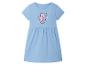 Robe bleu ciel pour enfant, motif hippocampe marin.