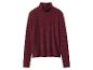 Col roulé bordeaux à manches longues avec effet pailleté