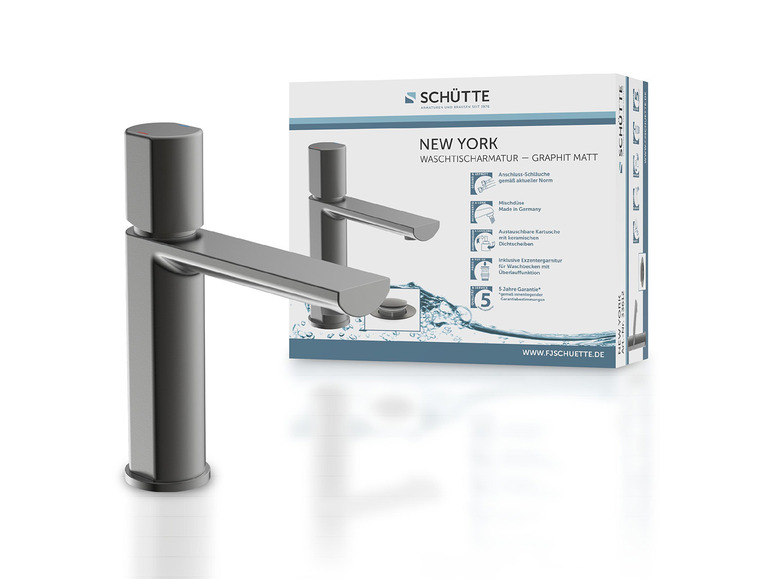 Aller en mode plein écran : Schütte Mitigeur robinet de lavabo New York, avec valve pop-up adaptée - Image 29