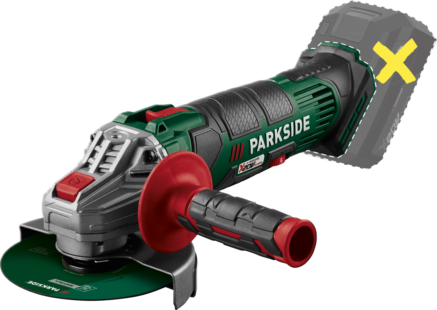 PARKSIDE® Meuleuse d'angle sans fil 20V, PWSA 20-Li G4, sans batterie ni chargeur.
