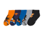 Lot de chaussettes enfant Dragon Ball Z : orange, bleu marine, bleu, gris et noir.