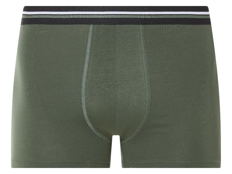 Boxers homme couleur vert olive avec bande blanche et noire.