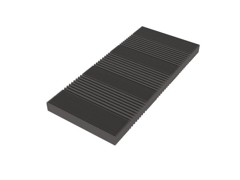 Un filtre à air noir à nervures.