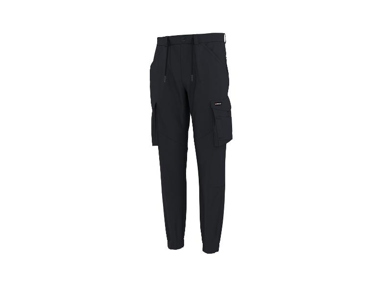 Pantalon cargo noir avec cordon de serrage à la taille et poches latérales, avec étiquette 'PARKSIDE'