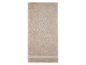 Une serviette de bain beige clair.