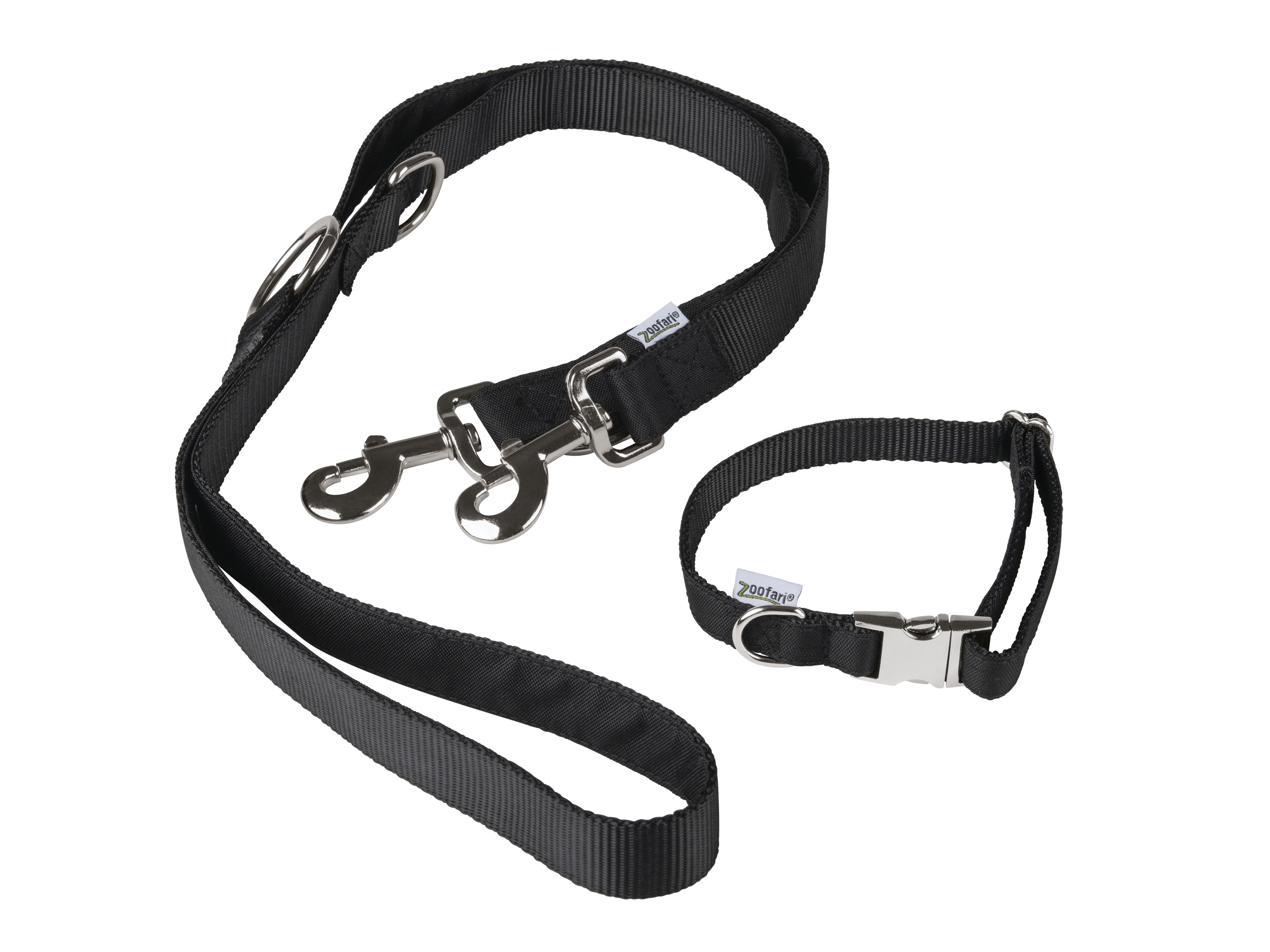 zoofari® Collier pour chien avec laisse (S, noir)