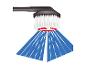 Une brosse avec un embout qui pulvérise de l'eau en un jet large.