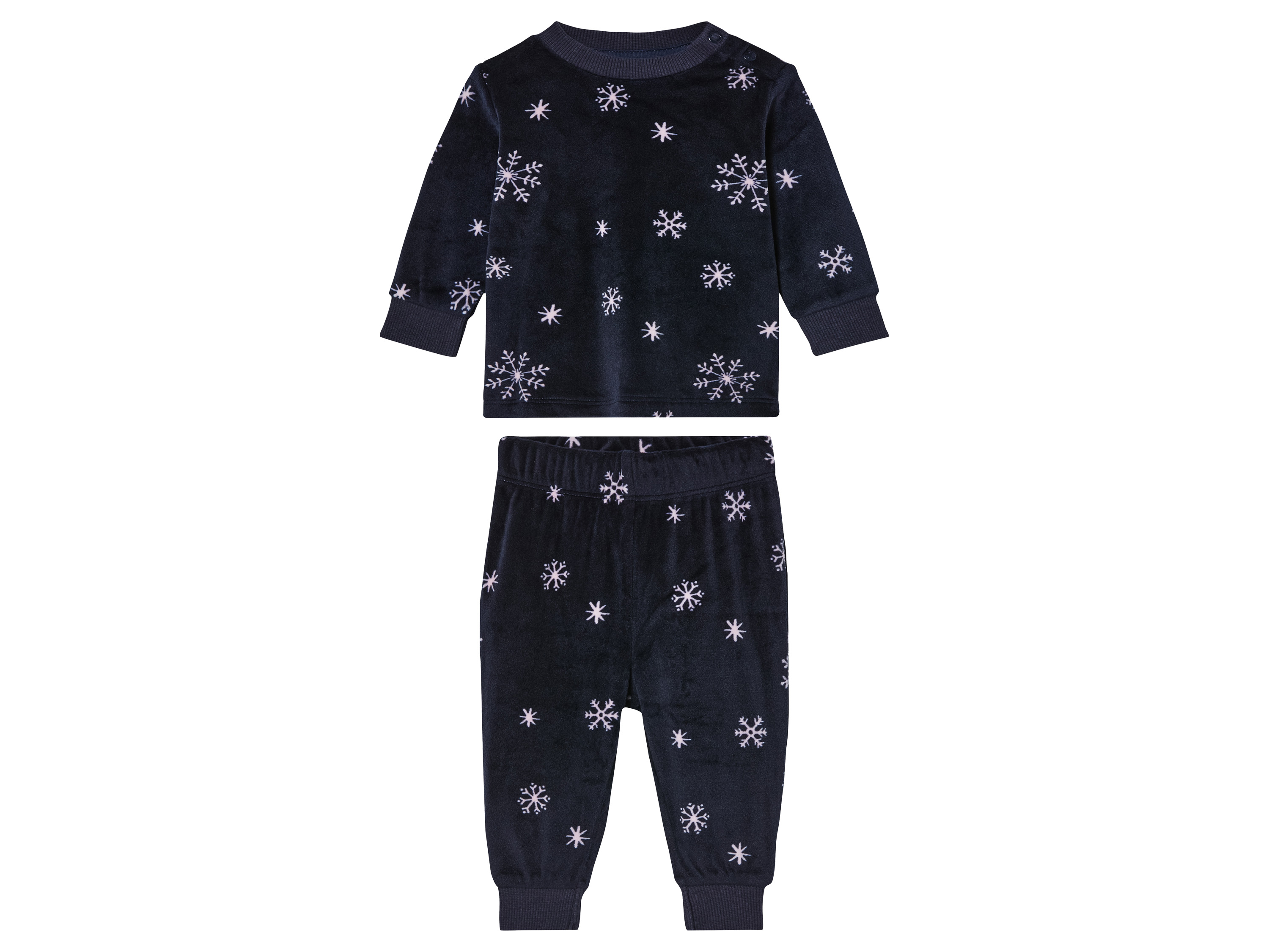 lupilu® Pyjama en velours bébé (0-2 mois, bleu foncé)