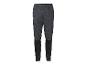 Pantalon de sport noir et gris avec motif, taille élastique et bas de jambe ajustés.