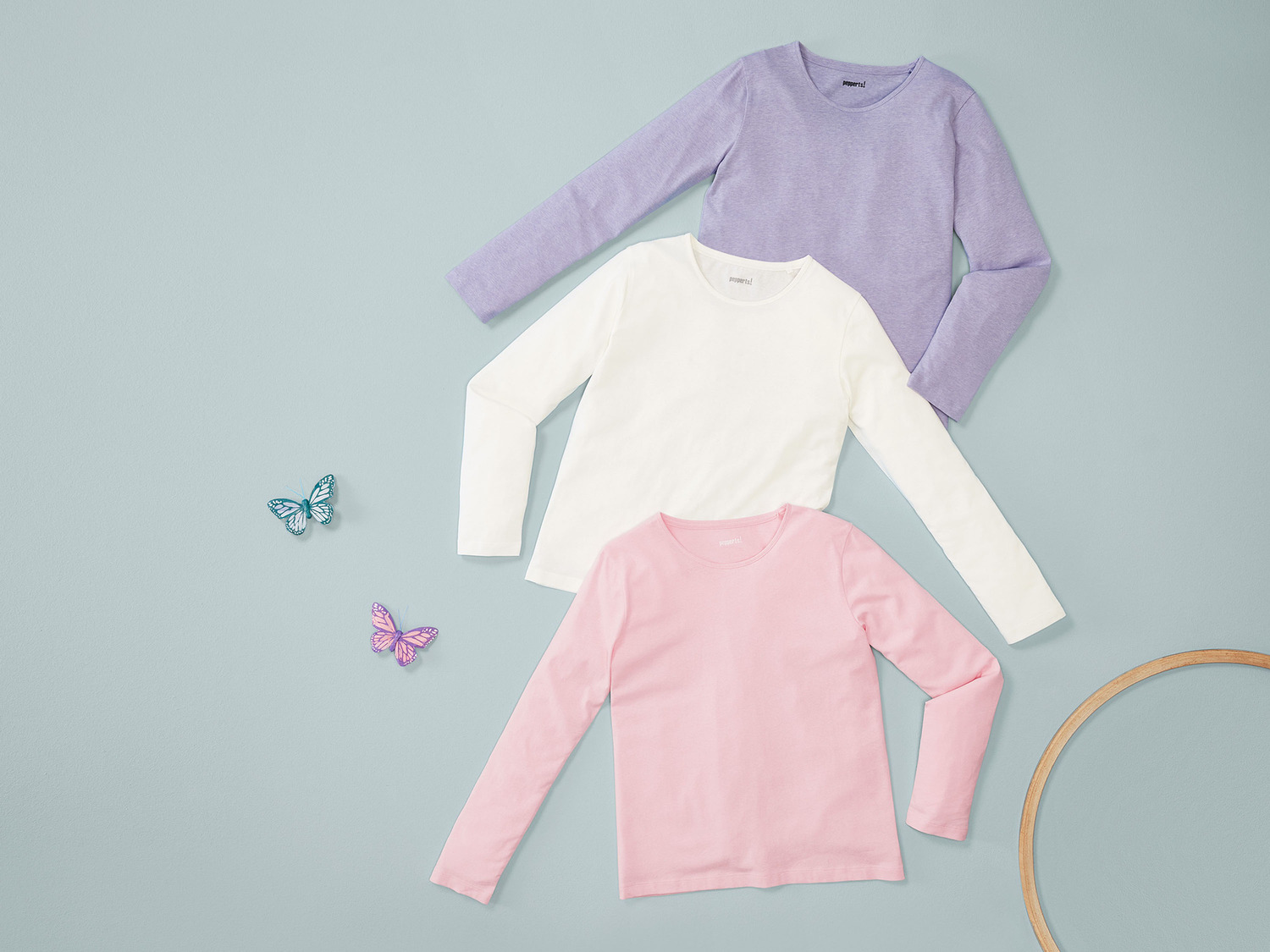 Lot De 3 T-shirts Manches Longues Fille - 100% Coton - Motifs Et Détails Irisés - Taille Enfant - Marque Vertbaudet