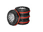 Housse de roue noires avec des sangles rouges, marque Ultimate Speed